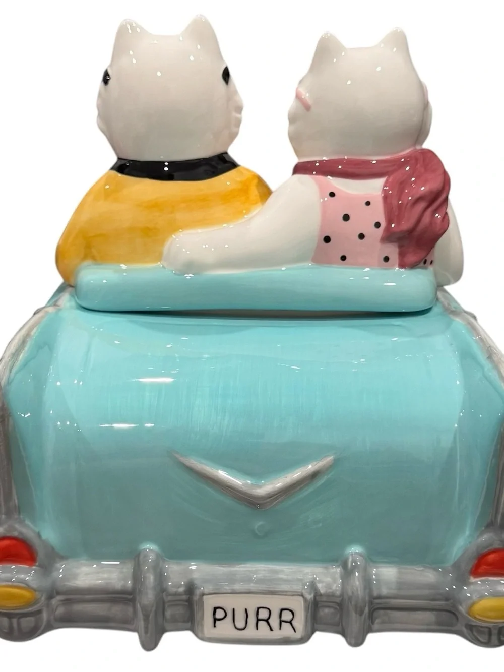 VTG 1997 Clay Art Collectible 1957 Chevy Cruisin’ Cats Ceramic Cookie Jar In Box